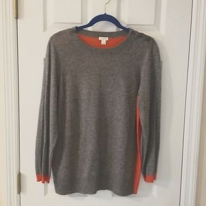 J. Crew Gray/Orange Sweater Size Large